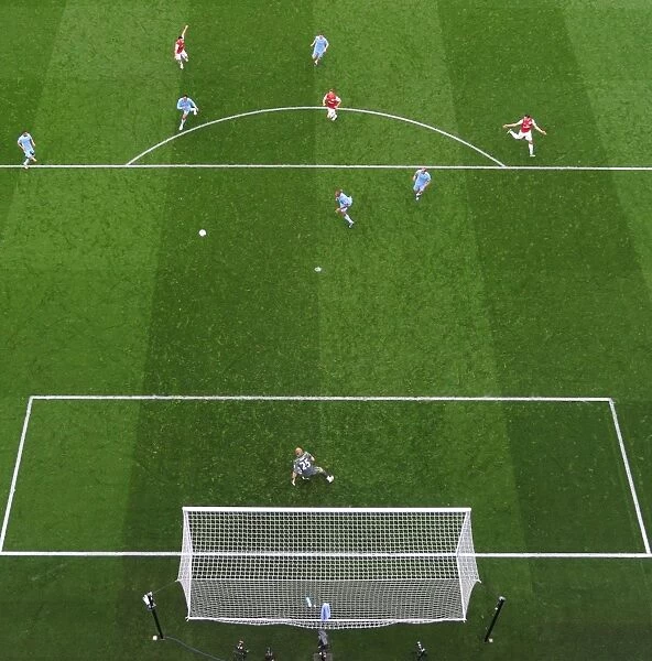 Mikel Arteta Scores Past Joe Hart: Arsenal vs Manchester City, Premier League 2011-12