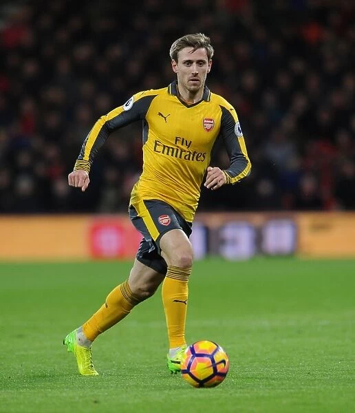 Nacho Monreal in Action: Arsenal vs. AFC Bournemouth, Premier League 2016-17