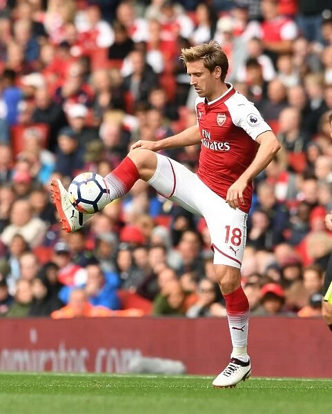 Nacho Monreal in Action: Arsenal vs AFC Bournemouth, Premier League 2017-18
