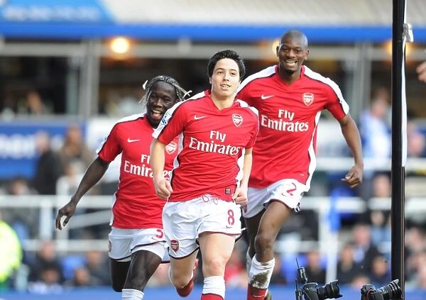 Nasri, Sagna, Diaby: Arsenal's Triumphant Goal Celebration vs. Birmingham City (27 / 3 / 2010)