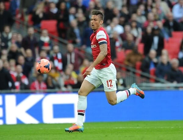 Olivier Giroud in Action: Arsenal vs Wigan Athletic, FA Cup Semi-Final, 2014