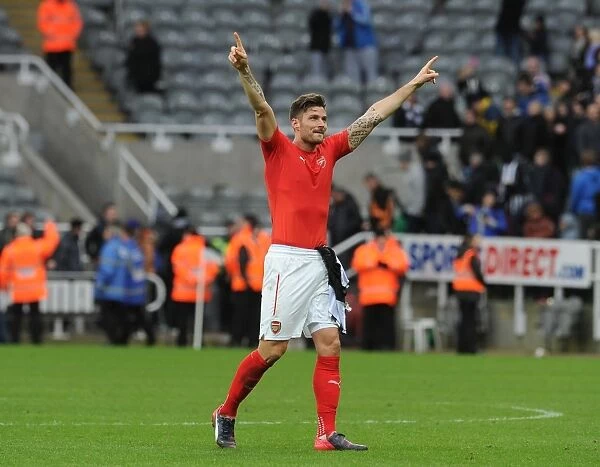 Olivier Giroud Celebrates Arsenal's Win Against Newcastle United, March 2015