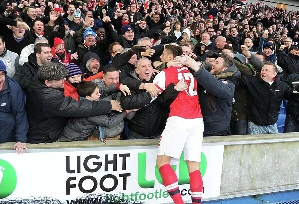Olivier Giroud Scores, Arsenal Fans Celebrate: Brighton vs Arsenal FA Cup 2013