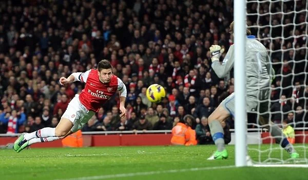 Olivier Giroud Scores Fifth Goal Past Tim Krul: Arsenal v Newcastle United, Premier League 2012-13