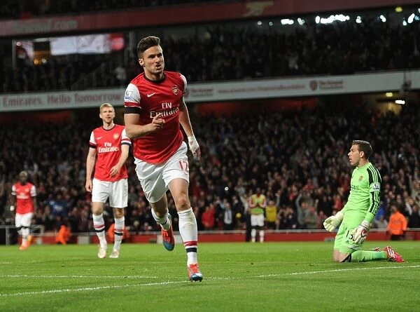 Olivier Giroud's Double: Arsenal's Thrilling 2-0 Victory over West Ham United (April 2014)