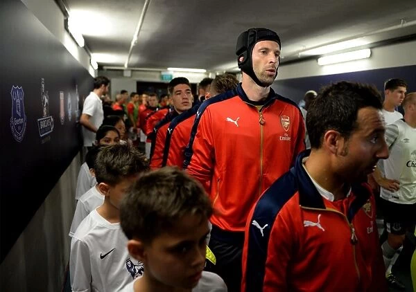 Petr Cech in the Tunnel: Arsenal Football Club's Goalkeeper Prepares for Arsenal v Everton - Asia Trophy 2015-16