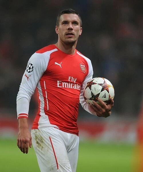 Podolski's Emotional Reaction: Arsenal FC vs Borussia Dortmund, UEFA Champions League (2014-15)