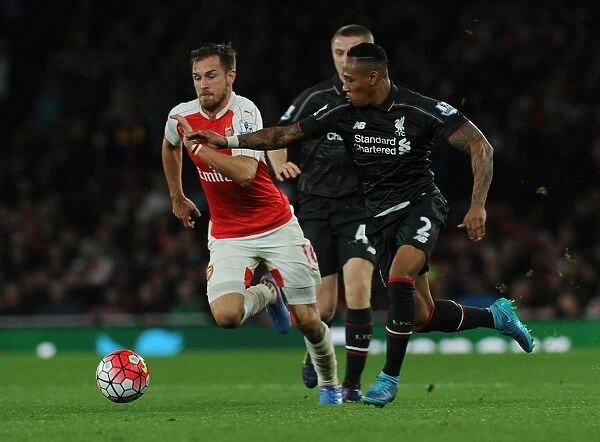 Ramsey Outsmarts Clyne: Arsenal's Midfield Maestro Outmaneuvers Liverpool's Defender in 2015 / 16 Premier League Showdown