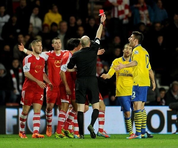 Red Card Drama: Olivier Giroud and Mathieu Flamini vs. Southampton (2013-14)