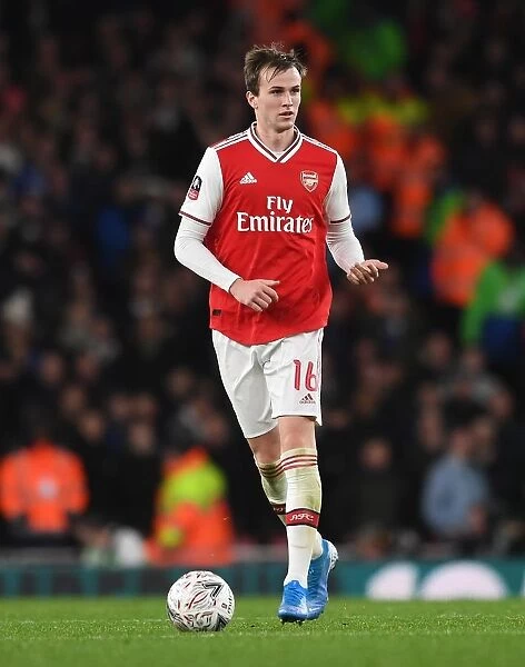 Rob Holding's Intense Concentration: Arsenal vs Leeds United FA Cup Clash