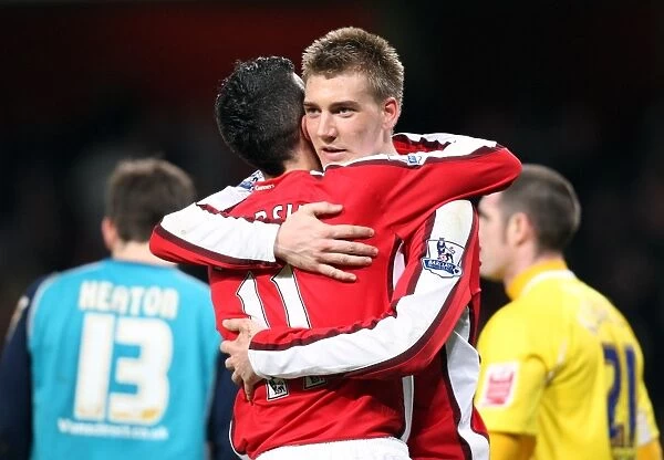 Robin van Persie celebrates scoring Arsenals 4th goal