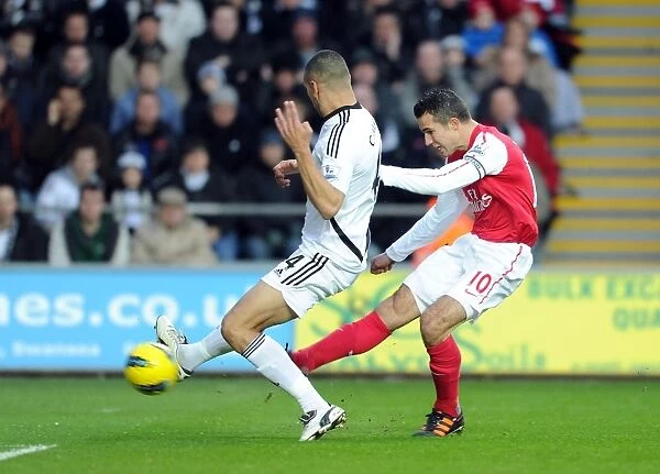Robin van Persie Scores Dramatic Goal Past Steven Caulker in Swansea City vs Arsenal (2012)
