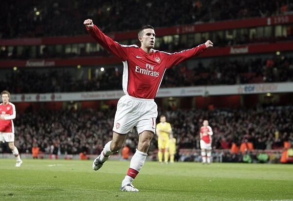 Robin van Persie's Euphoric Moment: Arsenal's 4th Goal vs. Cardiff City in FA Cup