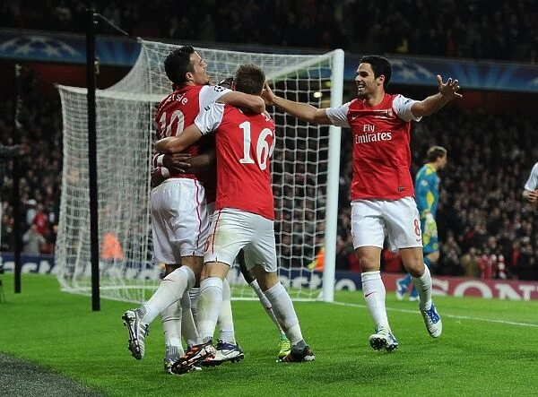 Robin van Persie's Goal Celebration: Arsenal vs. Borussia Dortmund, UEFA Champions League 2011-12