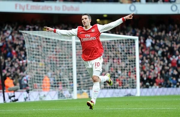 Robin van Persie's Stunner: Arsenal's Opening Goal in 3-0 Victory over Wigan Athletic (January 22, 2011)