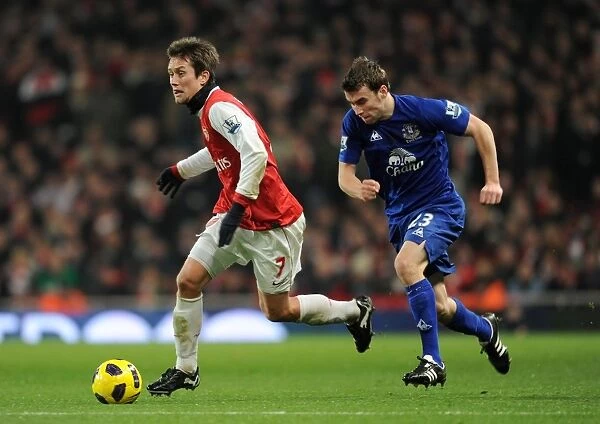 Rosicky and Coleman Clash: Arsenal's Victory Over Everton in the Premier League (2011)