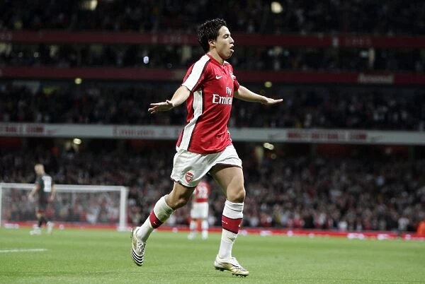 Sami Nasri celebrates scoring Arsenals 1st goal