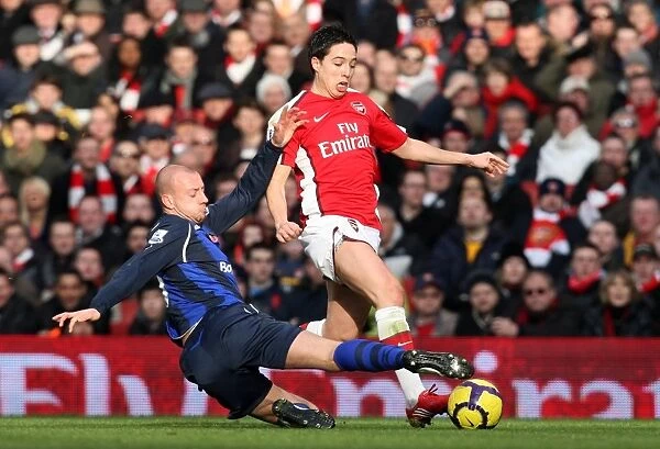 Samir Nasri and Alan Hutton in Action: Arsenal's Victory Over Sunderland, 2:0, Barclays Premier League, Emirates Stadium, 20 / 2 / 10