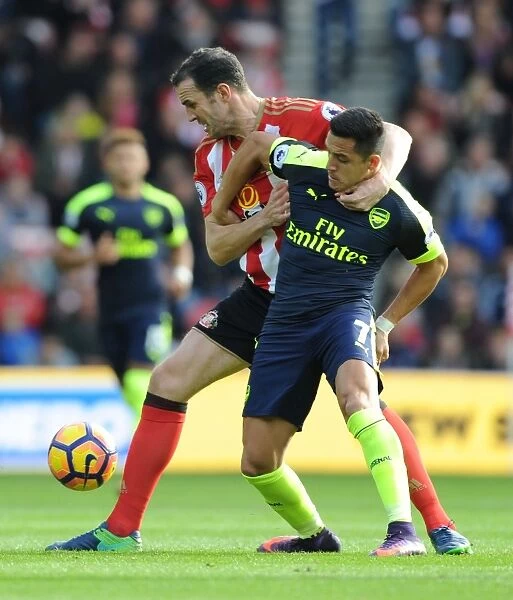 Sanchez vs. O'Shea: Intense Clash in Sunderland v Arsenal Premier League Match, 2016-17