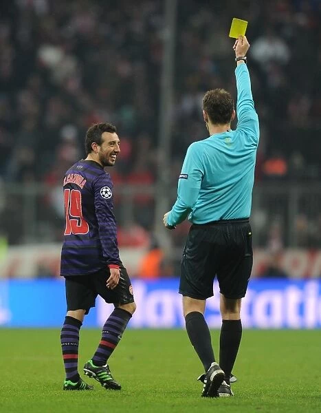 Santi Cazorla Yellow Carded in Bayern Munich vs. Arsenal UEFA Champions League Clash