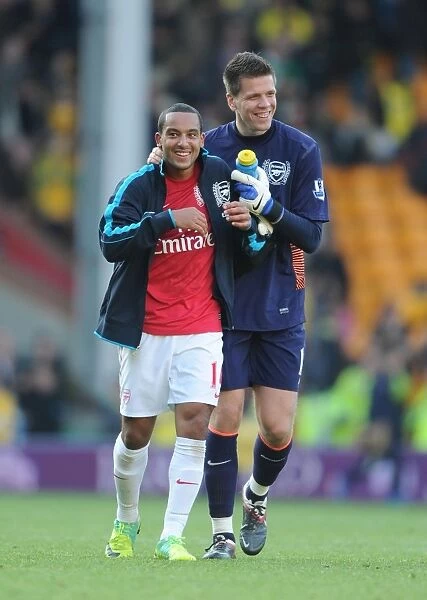 Theo Walcott and Wojciech Szczesny: Arsenal's Victory Celebration at Norwich City (2011-12)