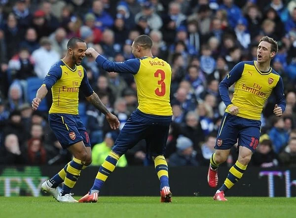 Theo Walcott's FA Cup Goal: Arsenal's Celebration with Kieran Gibbs and Nacho Monreal (Brighton v Arsenal, 2015)