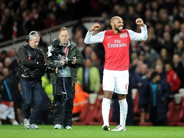 Thierry Henry's FA Cup Triumph: Arsenal's Legendary Striker Celebrates Victory over Leeds United (2011-12)