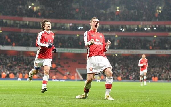 Thomas Vermaelen and Tomas Rosicky: Arsenal's Unforgettable Goal Celebration vs. Bolton Wanderers (4-2), 2010