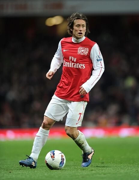 Tomas Rosicky: Arsenal's Dynamic Midfielder in Action Against Wigan Athletic (2011-12)