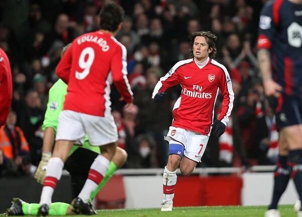 Tomas Rosicky's Thrilling Goal: Arsenal's First in 4-2 Victory over Bolton Wanderers, Barclays Premier League, Emirates Stadium (2010)