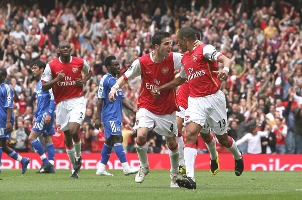 Unforgettable Moment: Gilberto and Fabregas's Electric Goal Celebration (Arsenal vs. Chelsea, FA Premiership, Emirates Stadium, 2007)