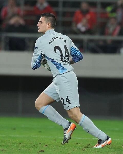 Vito Mannone: Arsenal Goalkeeper in Action Against Olympiacos (2011-12)