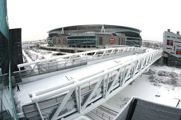 Winter's Embrace at Emirates: A Snowy Transformation of Arsenal Football Club's Stadium