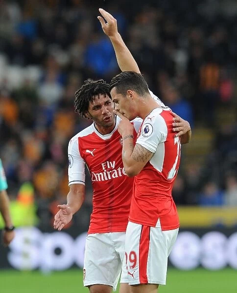 Xhaka and Elneny's Jubilant Moment: Arsenal's Four-Goal Surge Against Hull City