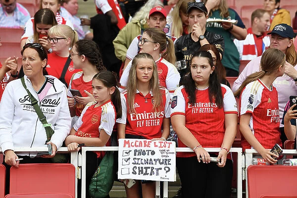 Young Arsenal Fan's Heartfelt Plea for Katie McCabe's Jersey at Arsenal Women vs Liverpool Women (2023-24)