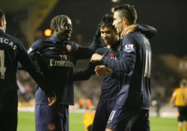 Buy Cesc Fabregas celebrates scoring the 3rd Arsenal goal