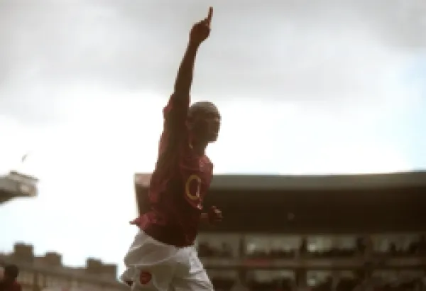 Buy Abou Diaby celebrates scoring Arsenal's 5th goal. Arsenal 5:0 Aston Villa