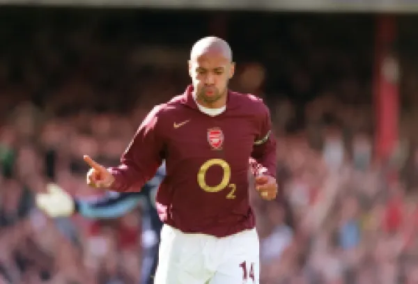 Buy Thierry Henry celebrates scoring Arsenal's 2nd goal his 1st