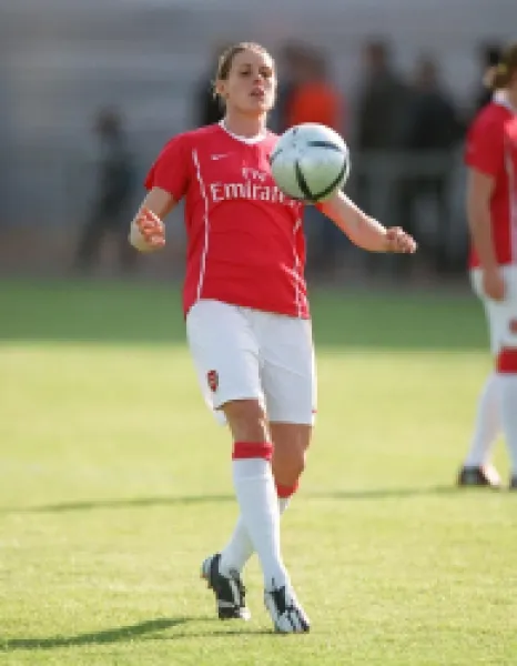 Buy Kelly Smith (Arsenal) warms up before the match