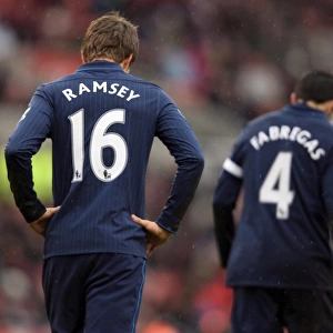 Aaron Ramsey and Cesc Fabregas (Arsenal). Stoke City 3: 1 Arsenal. FA Cup 4th Round
