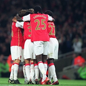 Alex Hleb's Goal Celebration: Arsenal's Dominant 7-0 Victory Over Slavia Prague in the Champions League
