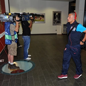 Alex Oxlade-Chamberlain (Arsenal) in the players entrance. Arsenal 2: 1 Olympiacos
