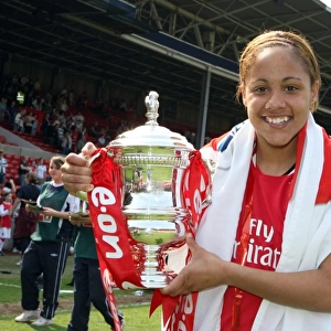Alex Scott (Arsenal) with the FA Cup Trophy