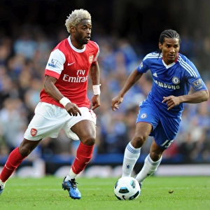 Alex Song (Arsenal) Florent Malouda (Chelsea). Chelsea 2: 0 Arsenal, Barclays Premier League