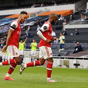 Alexis Lacazette and Pierre-Emerick Aubameyang Celebrate Goals: Tottenham vs. Arsenal, Premier League 2019-2020