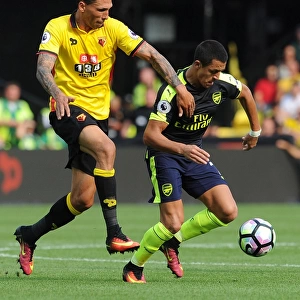 Alexis Sanchez (Arsenal) Jose Holebas (Watford). Watford 1: 3 Arsenal. Premier League