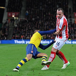 Alexis Sanchez Foul by Charlie Adam during Arsenal vs Stoke City (2014-15)