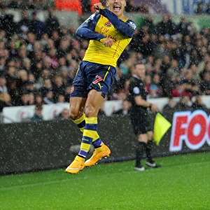 Alexis Sanchez's Euphoric Goal Celebration: Swansea vs. Arsenal, Premier League 2014-15