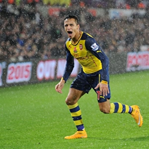 Alexis Sanchez's Goal Celebration: Swansea vs. Arsenal, Premier League 2014-15