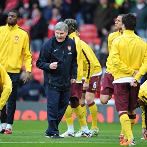 Arsenal assistant manager Pat Rice. Manchester United 2: 0 Arsenal, FA Cup Sixth Round